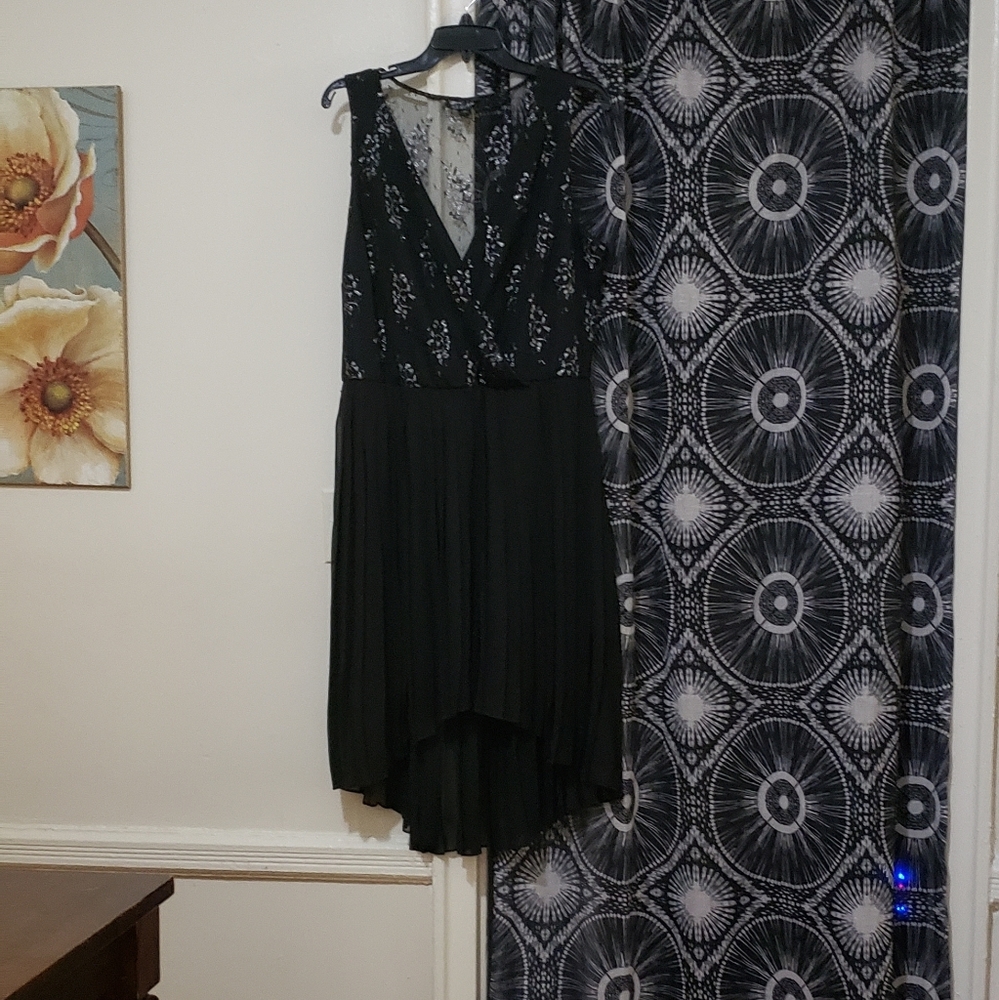 S L Fashions Black & Silver Holiday Party dress